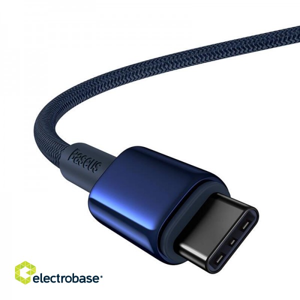 Cable USB-C do USB-C Baseus Tungsten Gold, 100W, 1m (niebieski) paveikslėlis 4