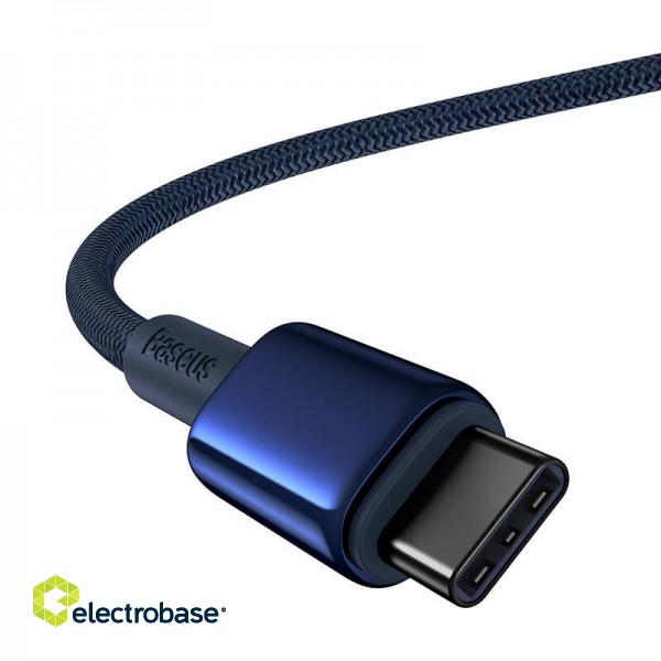 Cable USB-C do USB-C Baseus Tungsten Gold, 100W, 2m (niebieski) paveikslėlis 4