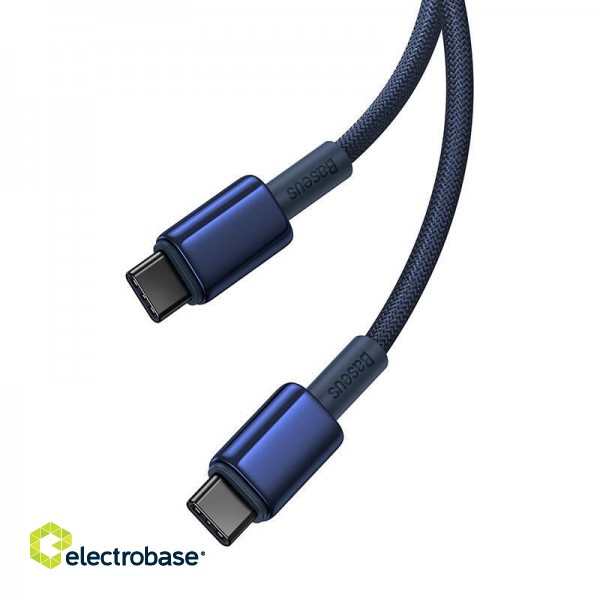 Cable USB-C do USB-C Baseus Tungsten Gold, 100W, 2m (niebieski) фото 6