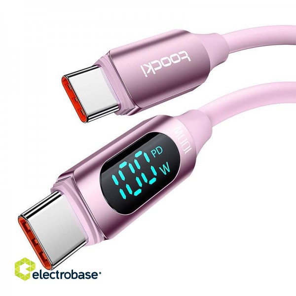 Cable USB-C to USB-C Toocki TXCTT1- XX04-B2, 2m, FC 100W (pink) фото 1