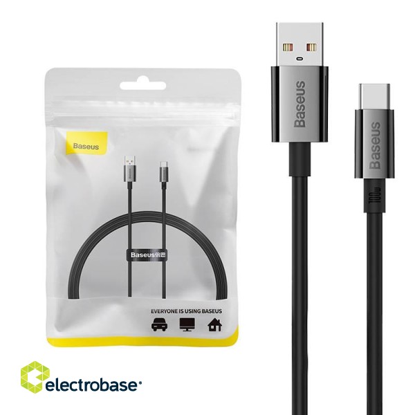 Cable USB do USB-C Baseus Superior100W 1m (black) paveikslėlis 1