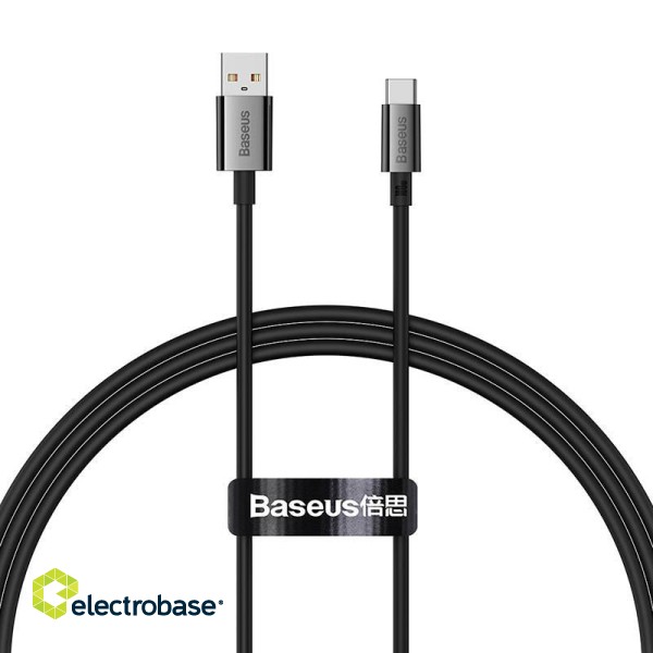 Cable USB do USB-C Baseus Superior100W 1m (black) paveikslėlis 2