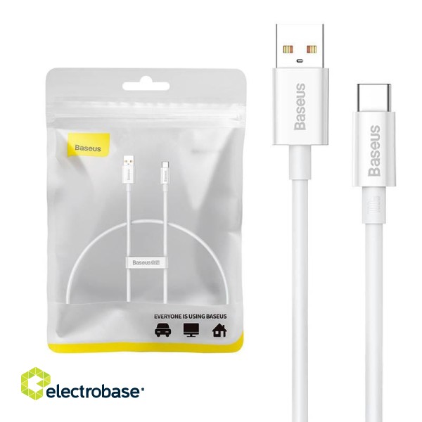 Cable USB do USB-C Baseus Superior 100W 0.25m (white) image 1