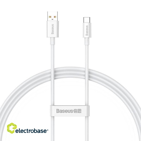 Cable USB do USB-C Baseus Superior 100W 1m (white) paveikslėlis 2