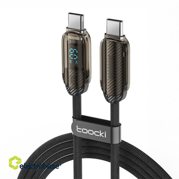 Toocki Charging Cable C-C, 1m, PD 60W (Grey)