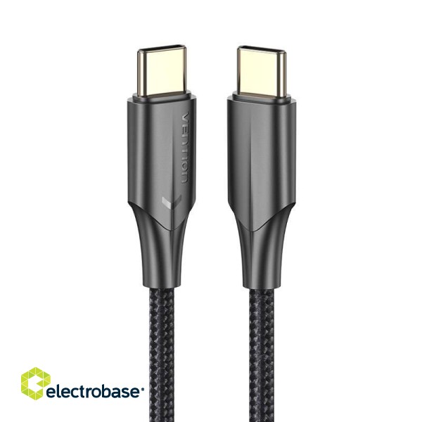 USB-C 2.0 to USB-C Cable Vention TAUBH 2m, 3A, LED Black image 2