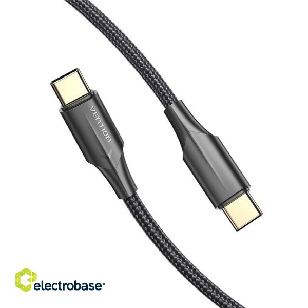 USB-C 2.0 to USB-C Cable Vention TAUBH 2m, 3A, LED Black фото 3