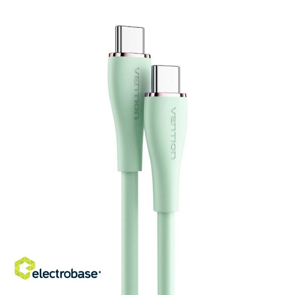 USB-C 2.0 to USB-C Cable Vention TAWGF 1m, PD 100W,  Green Silicone image 1
