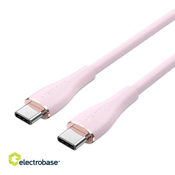 USB-C 2.0 to USB-C Cable Vention TAWPF 1m, PD 100W, Pink Silicone image 2