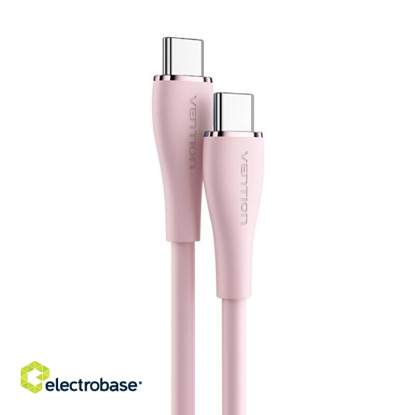 USB-C 2.0 to USB-C Cable Vention TAWPF 1m, PD 100W, Pink Silicone фото 1