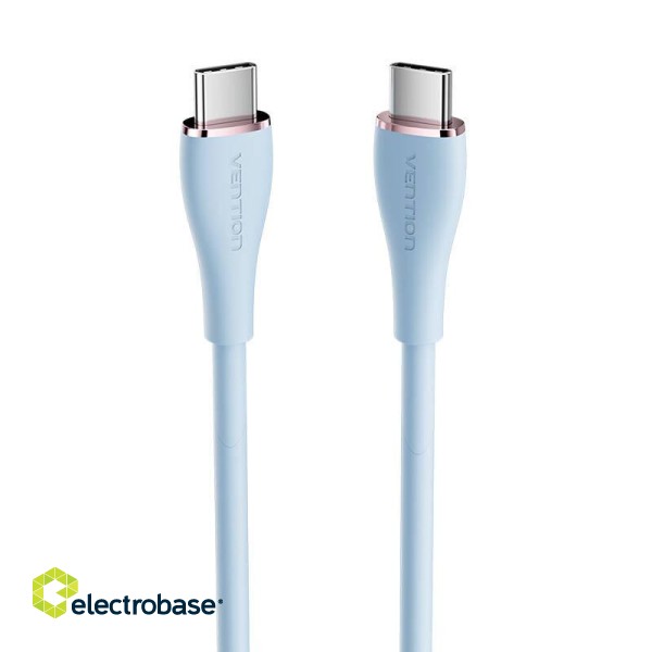 USB-C 2.0 to USB-C Cable Vention TAWSF 1m , PD 100W, Blue Silicone image 5