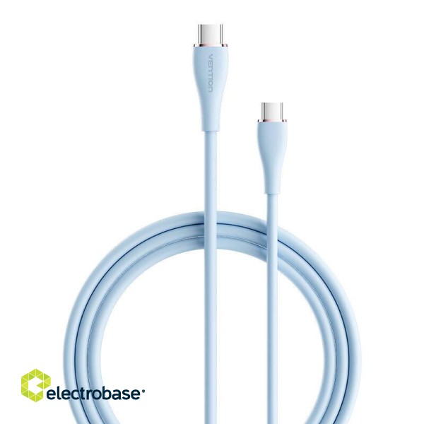 USB-C 2.0 to USB-C Cable Vention TAWSG 1,5m, PD 100W, Blue Silicone фото 1