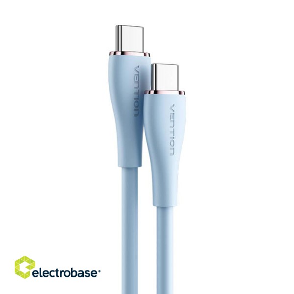 USB-C 2.0 to USB-C Cable Vention TAWSG 1,5m, PD 100W, Blue Silicone paveikslėlis 2