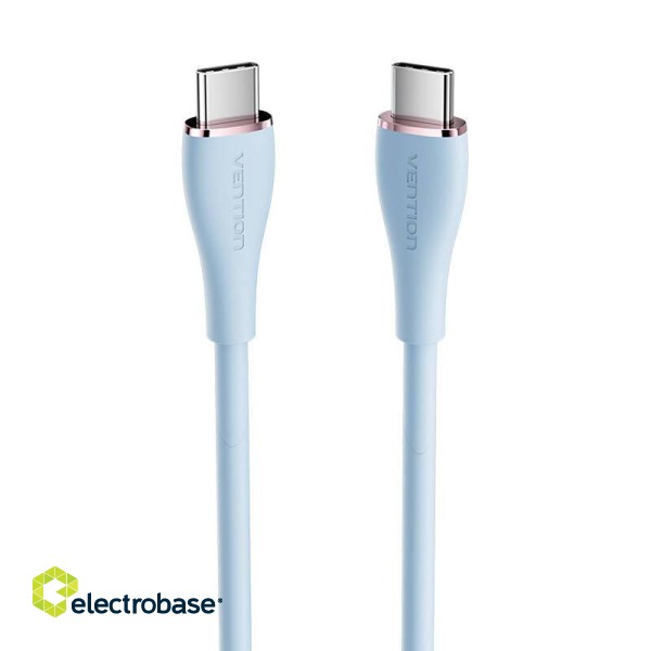 USB-C 2.0 to USB-C Cable Vention TAWSG 1,5m, PD 100W, Blue Silicone фото 3