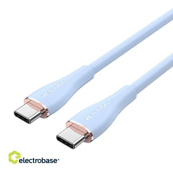 USB-C 2.0 to USB-C Cable Vention TAWSG 1,5m, PD 100W, Blue Silicone paveikslėlis 4
