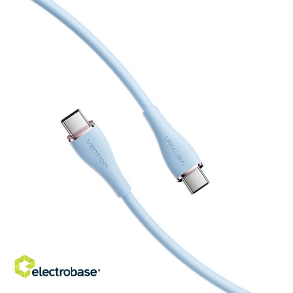 USB-C 2.0 to USB-C Cable Vention TAWSG 1,5m, PD 100W, Blue Silicone paveikslėlis 5