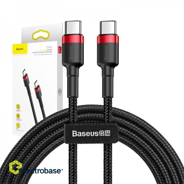 USB-C PD Baseus Cable Cafule PD 2.0 QC 3.0 60W 1m (black and red) paveikslėlis 9