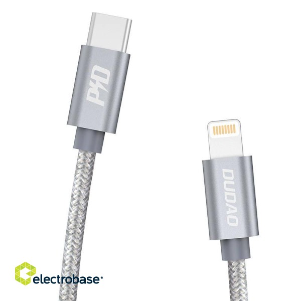USB-C to Lightning cable Dudao L5Pro PD 45W, 1m (gray) paveikslėlis 2