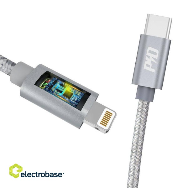 USB-C to Lightning cable Dudao L5Pro PD 45W, 1m (gray) paveikslėlis 3