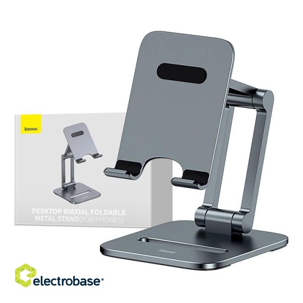 Stand holder Baseus Biaxial for phone (grey) image 1