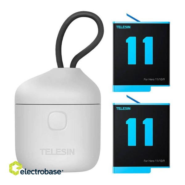 3-slot waterproof charger Telesin Allin box + 2 batteries for GoPro Hero 12 / 11 / 10 / 9 image 1