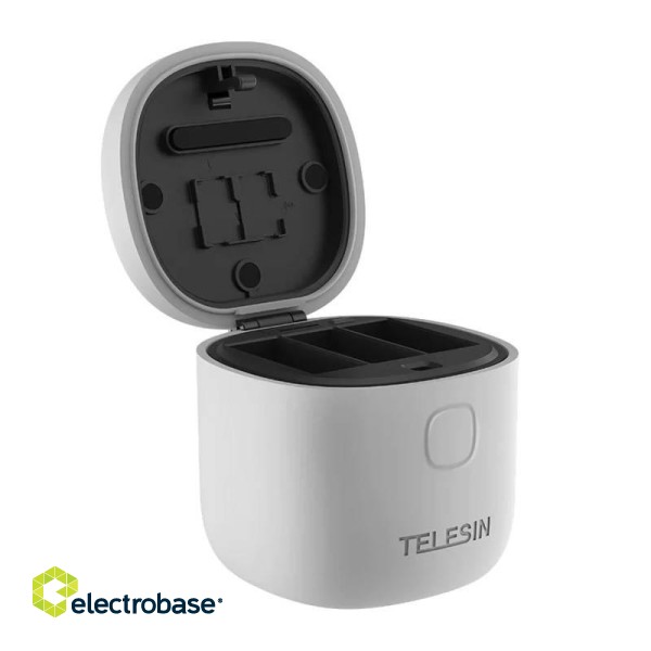3-slot waterproof charger Telesin Allin box + 2 batteries for GoPro Hero 12 / 11 / 10 / 9 image 2