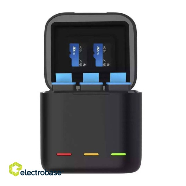 Telesin 3-slot charger box for GoPro Hero 9 / Hero 10 / Hero 11 / Hero 12 + 2 batteries (GP-BNC-901) image 6