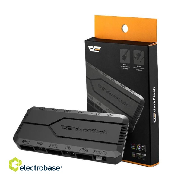Fan control box for computer Darkflash RC2 RGB PWM + remote controller (black) image 1