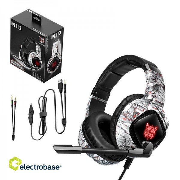 Gaming headphones ONIKUMA K19 Camou White paveikslėlis 6