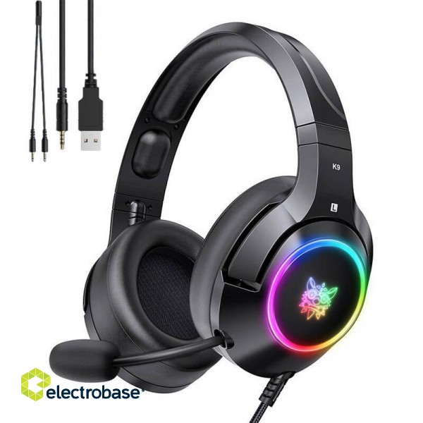 Gaming headphones ONIKUMA K9 Black RGB image 3
