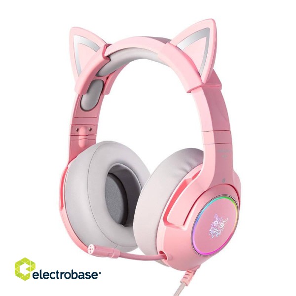 Gaming headphones ONIKUMA K9 Pink RGB paveikslėlis 1