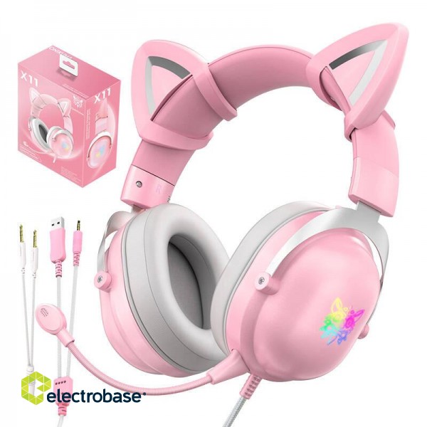 Gaming headphones ONIKUMA X11 Pink image 6