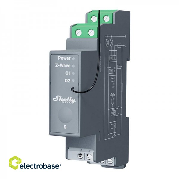 2-channel DIN rail relay Shelly Qubino Pro 2 image 1