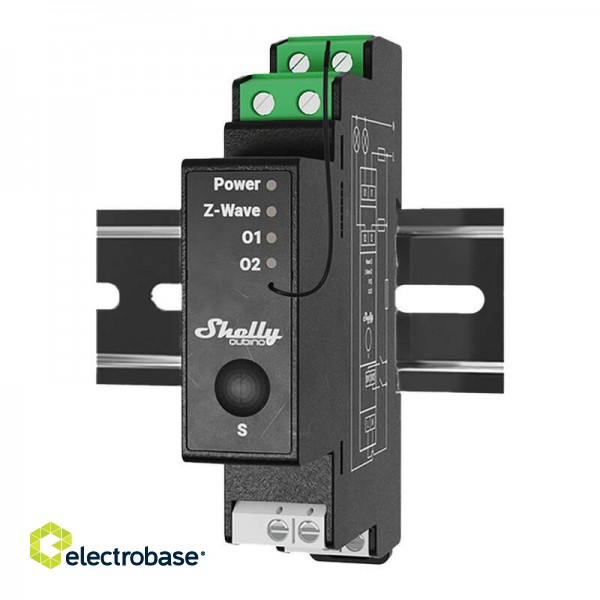 2-channel DIN rail relay with energy measurement Shelly Qubino Pro 2PM image 2