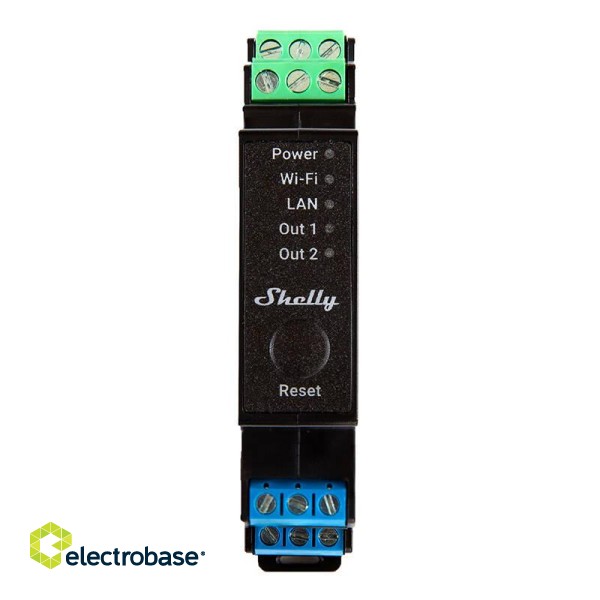 DIN Rail Smart Switch Shelly Pro 2PM with power metering, 2 channels image 1