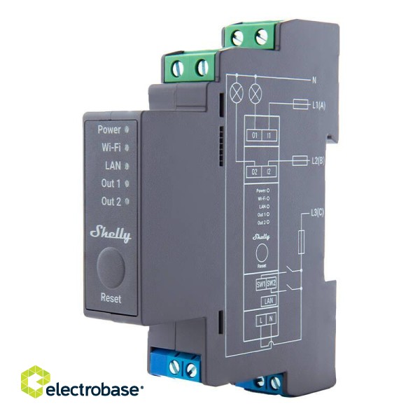 Dual-channel smart relay Shelly Pro 2 image 3