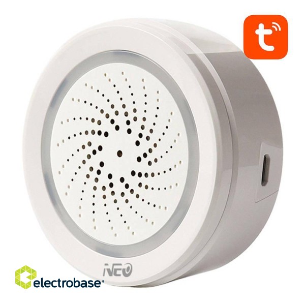 Smart Alarm Siren WiFi NEO NAS-AB02WT with Humidity Temperature Sensor TUYA paveikslėlis 2