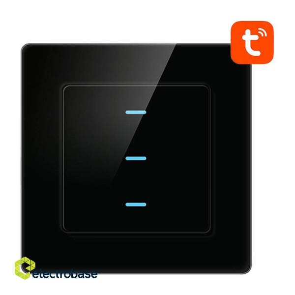 Smart Light Switch WiFi Avatto N-TS10-B3 3 Way TUYA (black)