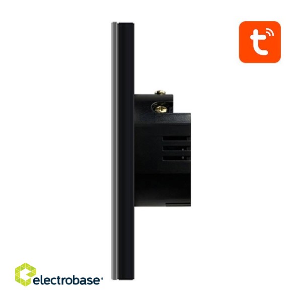 Smart Light Switch ZigBee Avatto ZTS02-EU-B3 3 Way TUYA (black) image 2
