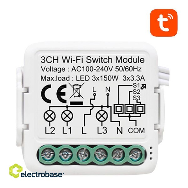 Smart Switch Module WiFi Avatto N-WSM01-3 TUYA image 1