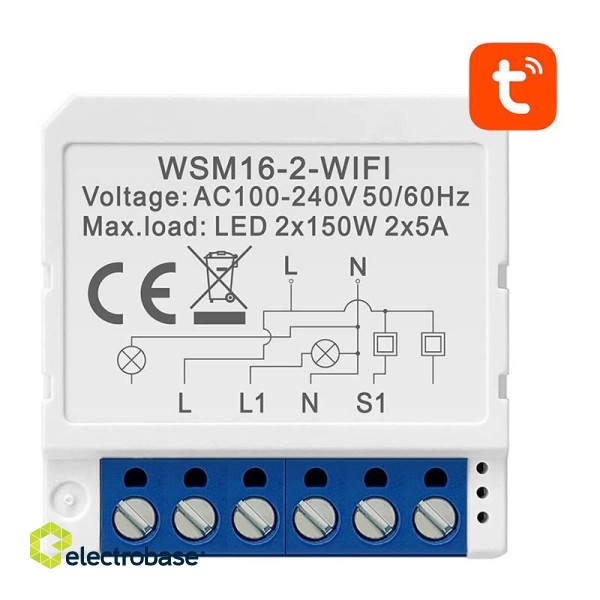 Smart Switch Module WiFi Avatto WSM16-W2 TUYA paveikslėlis 1