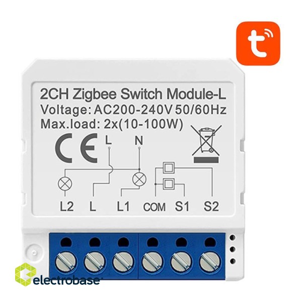 Smart Switch Module ZigBee Avatto LZWSM16-W2 No Neutral TUYA image 1