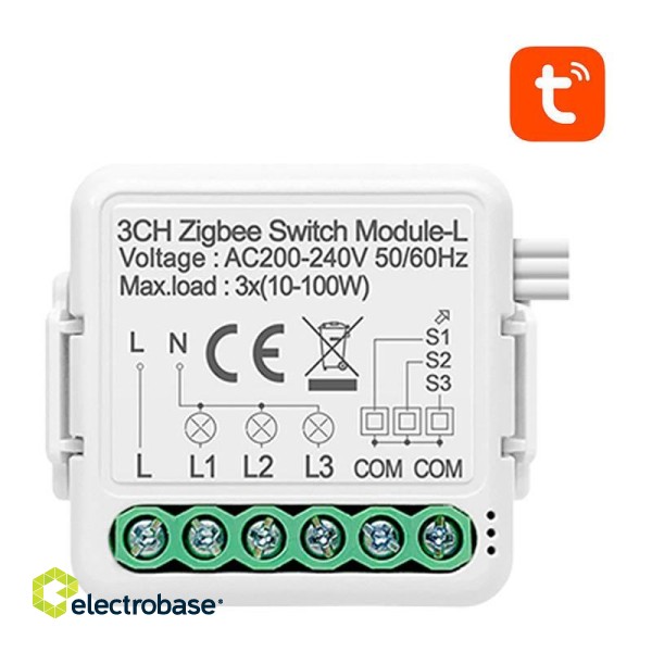 Smart Switch Module ZigBee Avatto N-LZWSM01-3 No Neutral TUYA paveikslėlis 1
