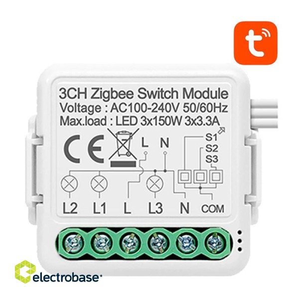 Smart Switch Module ZigBee Avatto N-ZWSM01-3 TUYA image 1