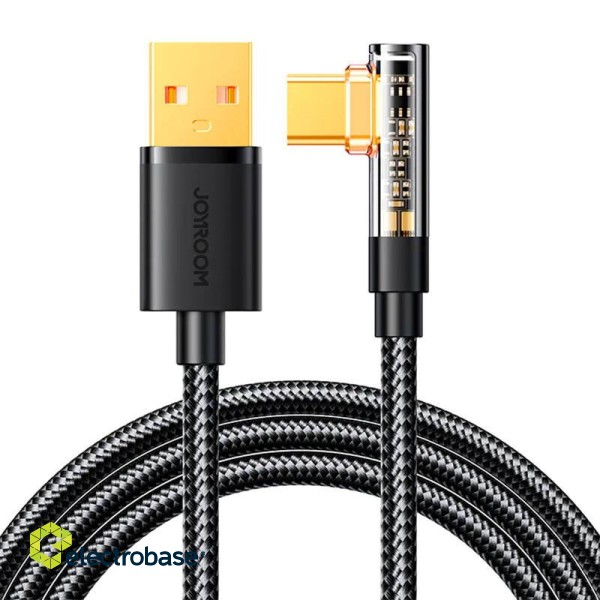 Angle Cable to USB-A / Type-C / 3A / 1.2m Joyroom S-UC027A6 (black)