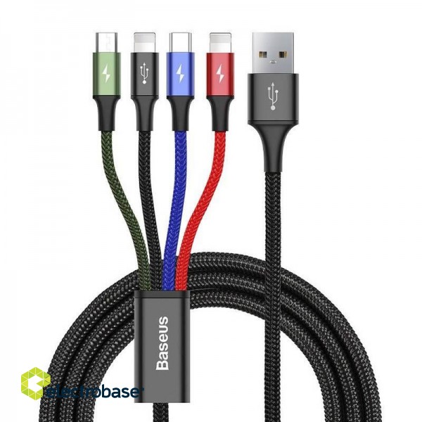 Baseus Fast USB cable 4in1 USB-C / 2x Lightning / Micro 3,5A 1,2m - black image 1