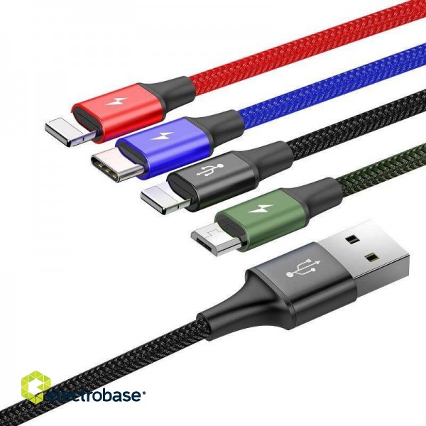 Baseus Fast USB cable 4in1 USB-C / 2x Lightning / Micro 3,5A 1,2m - black image 2