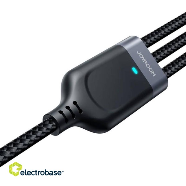 Cable USB Multi-Use Joyroom S-1T3018A18 3w1 / 3,5A / 0,3m  (black) image 4