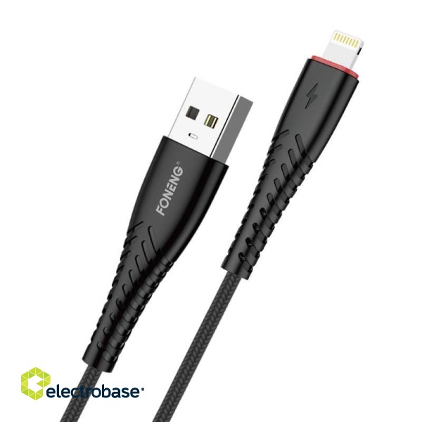 Foneng X15 USB to Lightning Cable, 2.4A, 1.2m (Black)