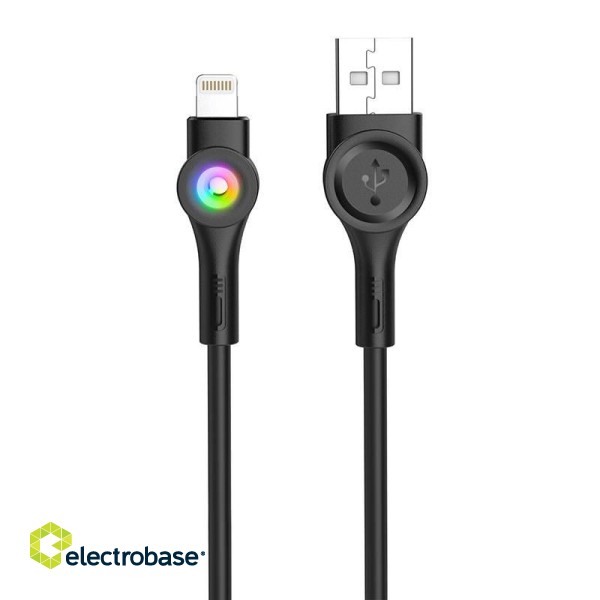 Foneng X59 USB to Micro USB cable, LED, 3A, 1m (black)